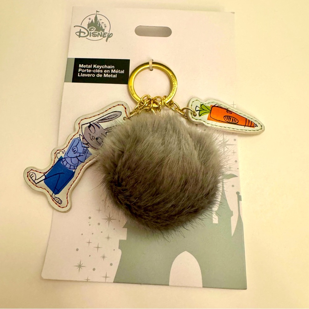NWT. Zootopia poof keychain. Poof ball gray keychain with Judy Hopps